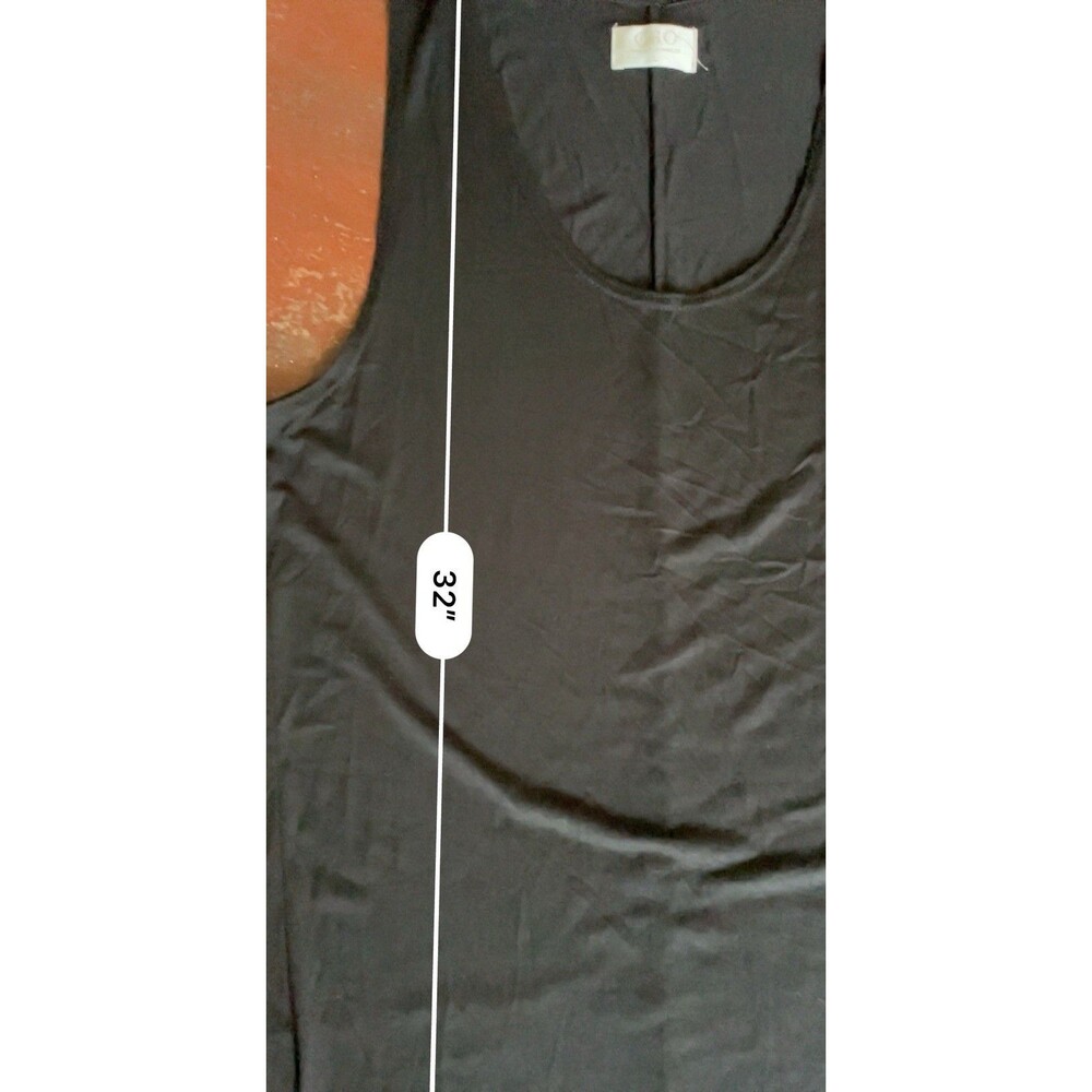 Oro Los Angeles Scallop BLACK Tank Top Sleeveless T Shirt  SZ L - Picture 13 of 14